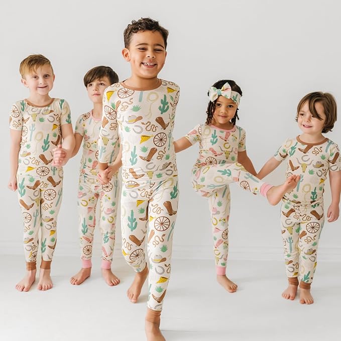 Little Sleepies Two-Piece Pajama Set for Boys & Girls, Soft Viscose from Bamboo Toddler Pajamas for Kids, Family Matching PJs