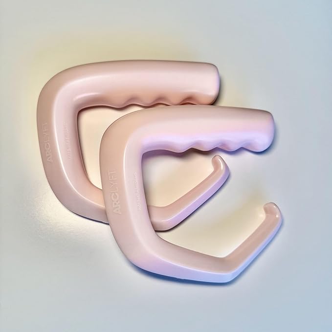 Grocery Bag Carrier (2 Pack) - Invented by Board Certified Orthotist – Ergonomic Lightweight Design - Also a Rehab & Recovery Aid, Carpal Tunnel, Arthritis, Weak Hands – All Ages (Light Pink)