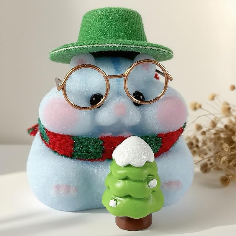 Handmade Taba Squishy Hamster Toy,Cute Squishy Hamster Furry toy, Realistic Hamster Toy, Soft Silicone Mochi Fidget, Christmas Gift for Adults & Kids (2-Pack Christmas Set)