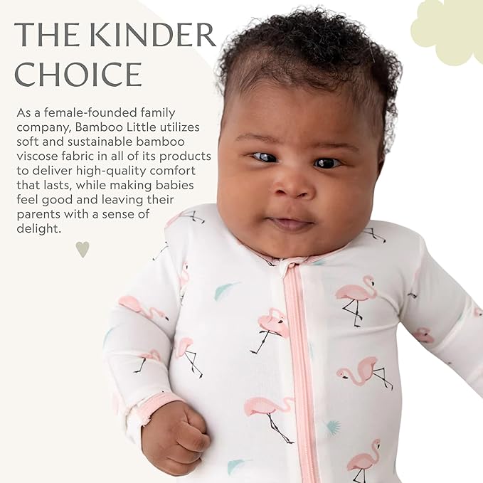 Bamboo Little Soft Baby Footie Pajamas, Baby Clothes, Newborn Sleepers, 95% Viscose and 5% Spandex, 0-24 Months