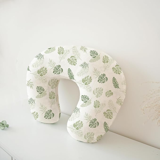 Konssy Muslin Nursing Pillow Covers, 100% Cotton Soft & Adorable Covers for Breastfeeding Pillows, Slipcovers for Newborn Baby Boys & Girls