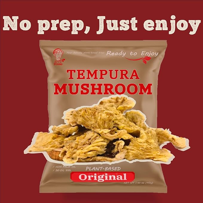 BITETUOSO Crunchy Oyster Mushroom Chips, On the Go, Savory Plant Based Snack, Original Flavor, 1.41 oz (Pack of 6), Dairy Free, Vegan, Crispy Gourmet Snack.