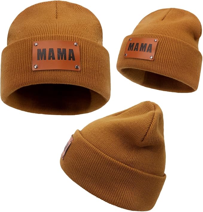 Parent-Child Beanie Hat,Mother & Baby Daughter/Son Winter Warm Knit Hat,Kids Soft Beanie Cap