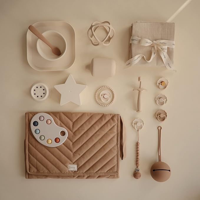 mushie Silicone Baby Teether Ball Toy (Shifting Sand)