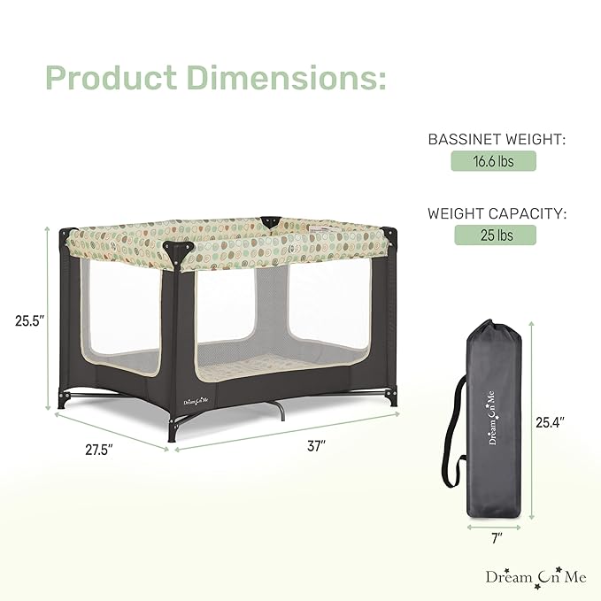 Dream On Me Zodiak Portable Playard in Grey, Lightweight, Packable and Easy Setup Baby Playard, Breathable Mesh Sides and Soft Fabric - Comes with a Removable Padded Mat