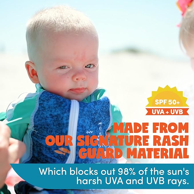 SwimZip Boys' Long-Sleeve UPF 50+ Swimsuit for Baby, Toddler, & Little Boys