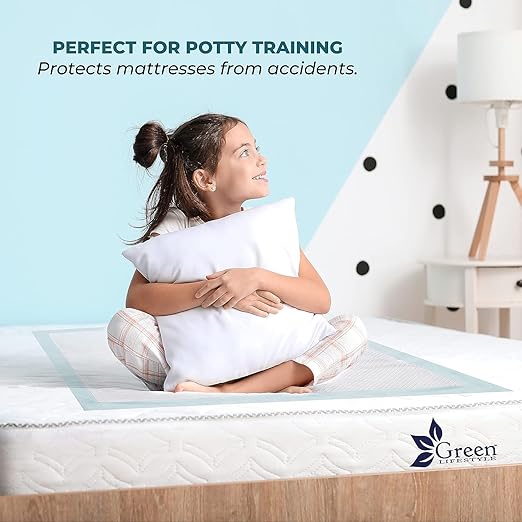 GREEN LIFESTYLE Underpads - Chucks Pads Disposable Adults, for use as Incontinence Bed Pads, Pet Pads, Pee Pads for Dogs, Cats, Bunny, Seniors Bed Pad (Pack of 100 - 36x36)