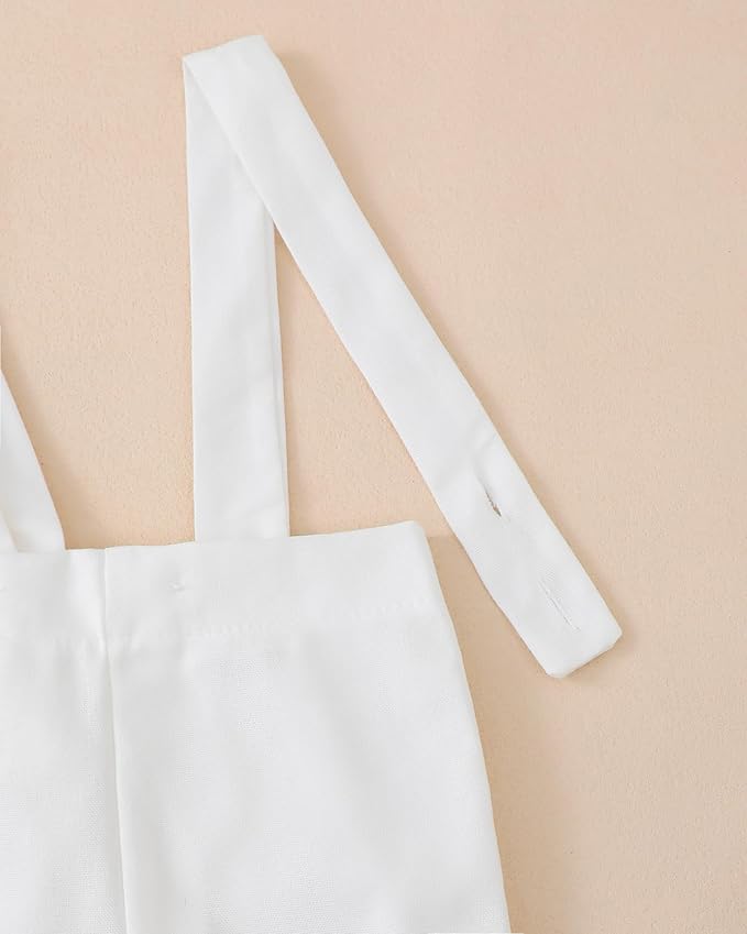 Newborn Baby Boy Clothes Gentleman Wedding Suit Infant Outfits Formal Dress Shirt+Bowtie+Suspender Pants