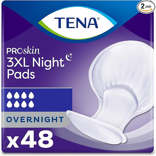 TENA ProSkin Incontinence Pads 3XL Overnight For Men & Women 48 Count