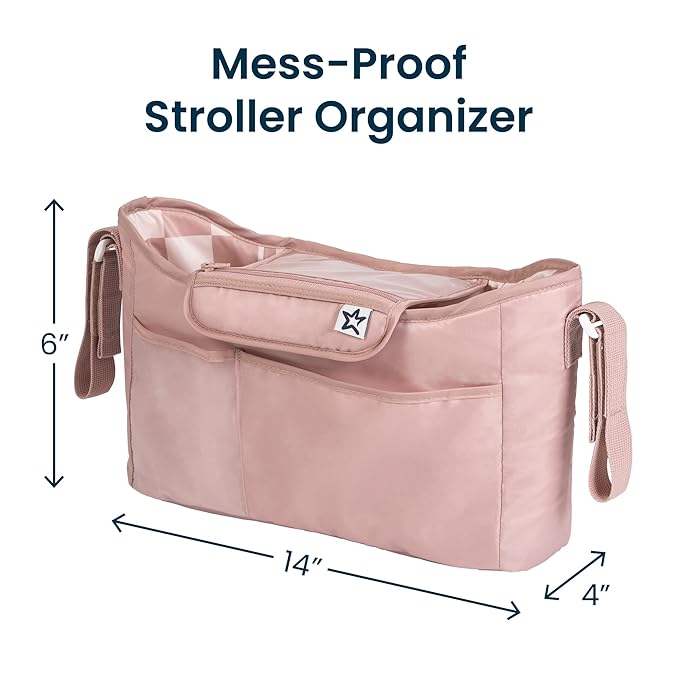 Tiny Twinkle Universal Stroller Organizer with Adjustable Strap - Waterproof Stroller Caddy Fits Baby Jogger, Nuna, Graco, Donna and Bugaboo Strollers (Luna?