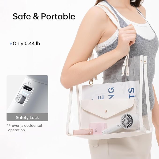 JISULIFE Portable Handheld Fan, 4000mAh Rechargeable Mini,Up to 22 Hours Cooling,5 Speed Strong Wind, Handheld Personal Fan for Travel Outdoor Camping Beach Makeup（Gray）