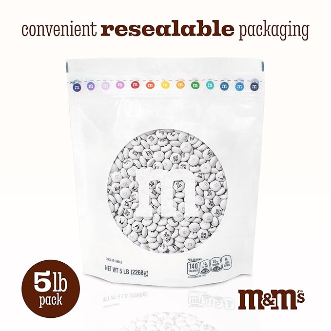 M&M’S WORLD “Mr. and Mr.” Milk Chocolate Candy, 5 lbs Bulk Candy for Wedding Decorations, Unique Favors, or Cake Topper
