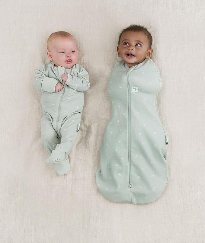 ergoPouch Cocoon Swaddle Sack 1.0 TOG - Baby Sleep Sack, Gentle Snug Fit Helps Calm Startle Reflex, Ideal for Arms In/Out Sleeping, Soft Breathable Fabric for Better Sleep (3-6 Months, Sage)