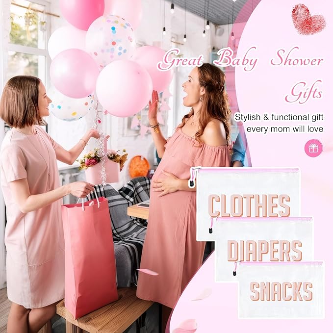 3pcs Hospital Bag Organizing Pouches for Labor and Delivery, Maternity Essentials Diaper Bag Organizer for Mom Travel - White,Medium