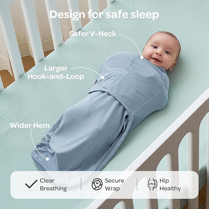 Momcozy Swaddles for Newborns, Quiet Fastner Suitable for Infant 0-3 Months, New-Parent-Friendly Swaddle Sack, Reduce Startle Reflex, Newborn Boys Girls Registry Essentials, 2-Pack, Serenity