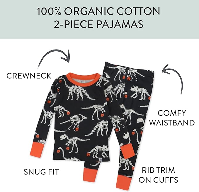 HonestBaby unisex-baby Celebration 2-piece Pajamas Sleepwear Pjs 100% Organic Cotton for Baby, Toddler, Kids