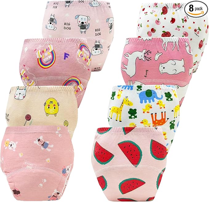 Upairy Training Pants for Boys Girls–Soft & Leak-Resistant Potty Training Underwear,Up Airy Potty Pants Comfortable for Toddlers(8PCS,M)