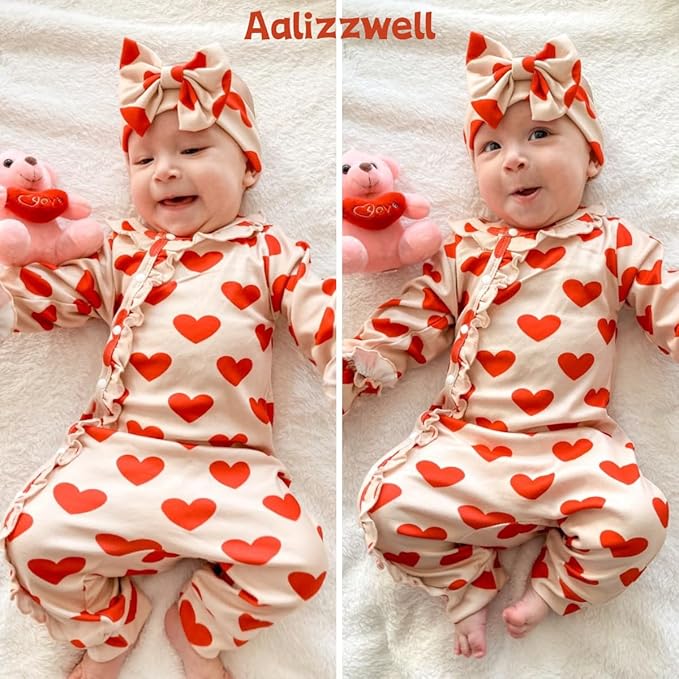 Aalizzwell Baby Girls Romper Outfit Fall Winter Clothes with Accessories