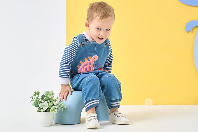 Cute Baby Boy Clothes Suit Toddler Boys' Striped long Sleeve T-Shirt+Denim Overalls Jumpsuit Pants Outfits Sets