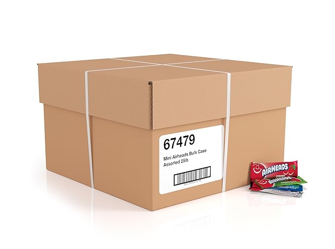 Airheads Mini Bars, Halloween Trick or Treat Candy, Assorted Flavors Variety Pack, Individually Wrapped Bulk Candy for Adults & Kids, Non-Melting, Party, 25 Pound Box