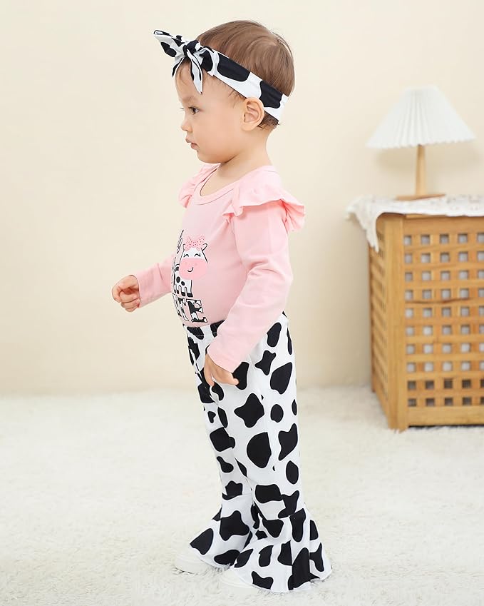 Renotemy Newborn Baby Girl Clothes Outfits Infant Romper Ruffle Floral Pants Cute Toddler Baby Girl Clothes Set