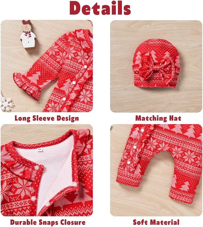 Aalizzwell Baby Girls Romper Outfit Fall Winter Clothes with Accessories