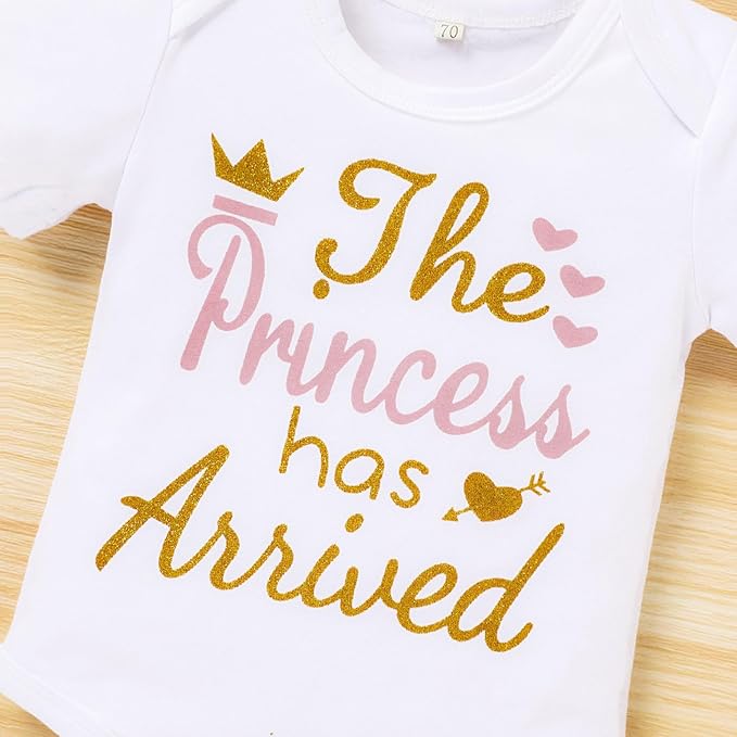 Newborn Baby Girl Outfits Infant Letter Print Romper+Tutu Skirt+Headband+Legging Warmer Coming Home Clothes Set