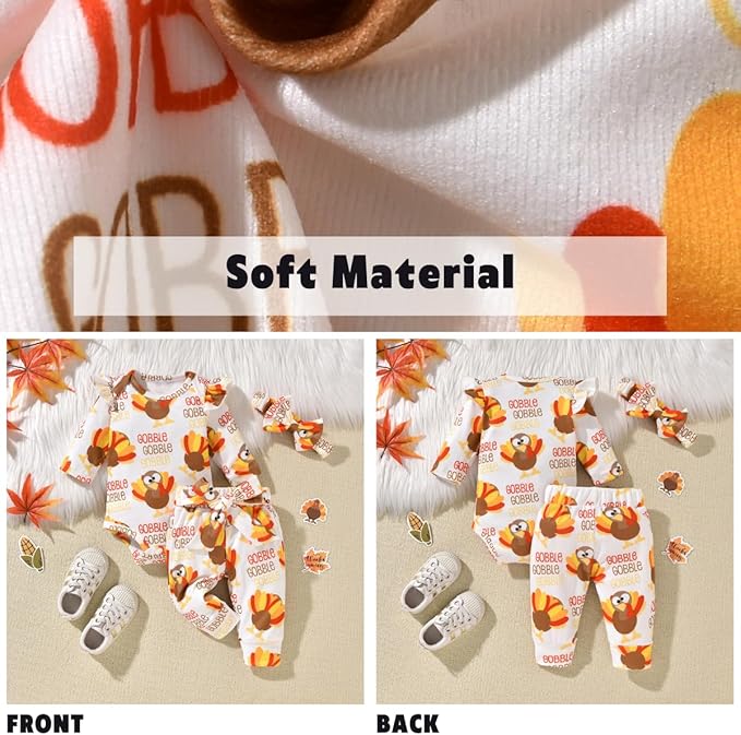 Aalizzwell Preemie Newborn Infant Baby Girls Clothes Ribbed Romper Bodysuit Pants Set Fall Winter Outfits