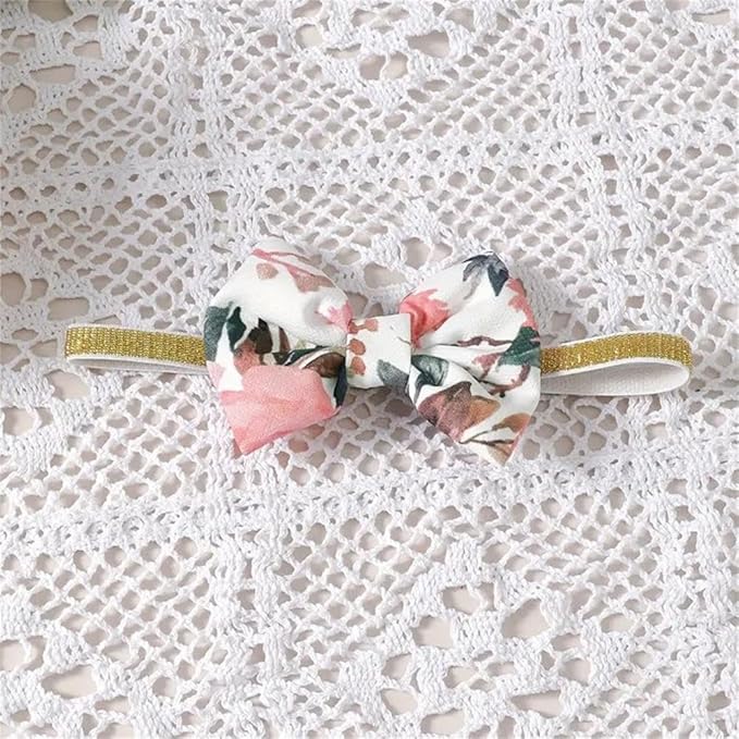 Newborn Baby Girl Clothes Infant Girl Outfits Long Sleeve Ruffle Romper + Floral Pants + Headband Set