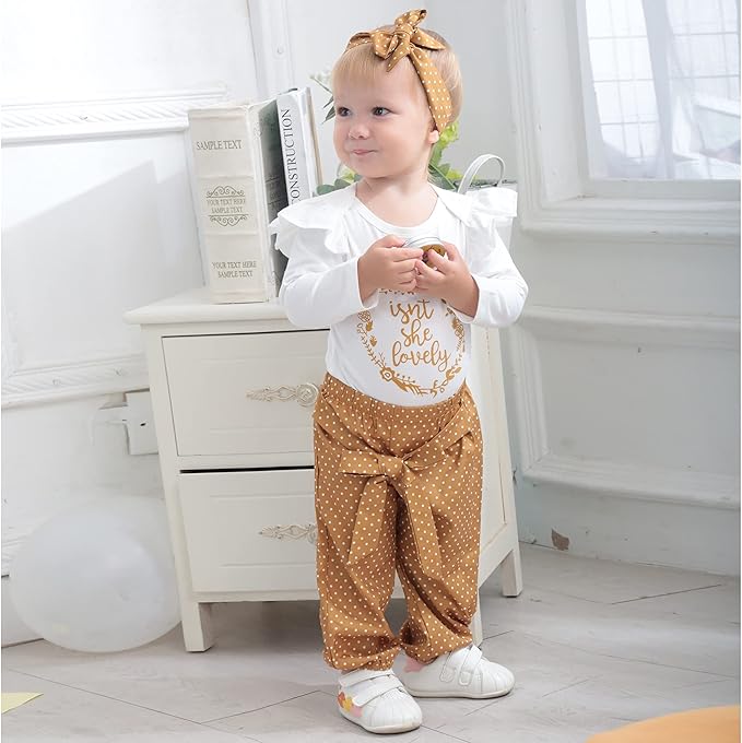 Renotemy Newborn Baby Girl Clothes Outfits Infant Romper Ruffle Floral Pants Cute Toddler Baby Girl Clothes Set