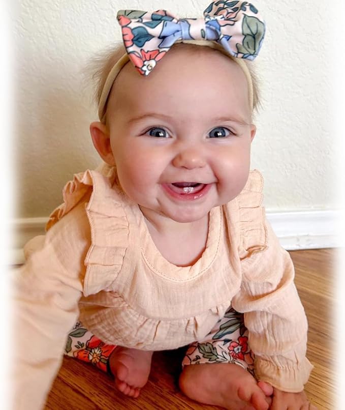 HINTINA Infant Baby Girl Long Sleeve Fall Winter Outfits With Headband