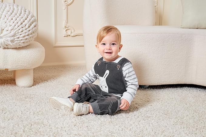 Cute Baby Boy Clothes Suit Toddler Boys' Striped long Sleeve T-Shirt+Denim Overalls Jumpsuit Pants Outfits Sets