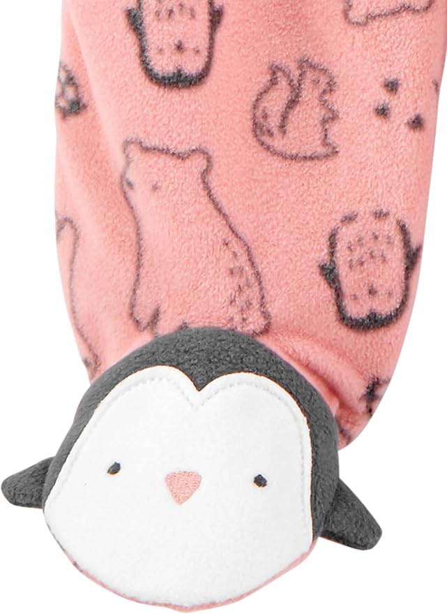 Simple Joys by Carter's Baby Girls' Cotton and Fleece Footed Sleep and Play, Pack of 2