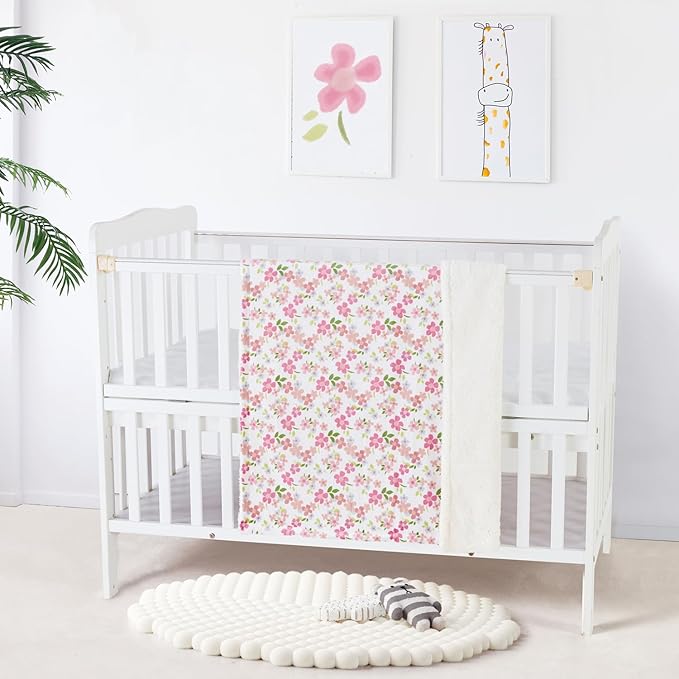 CREVENT 30''X40'' Cute Cozy Fluffy Warm Baby Blanket for Girls Boys Infants Toddlers' Bedding/Crib/Cot/Stroller, Baby Shower Birthday Newborn's Gift - Wildflower