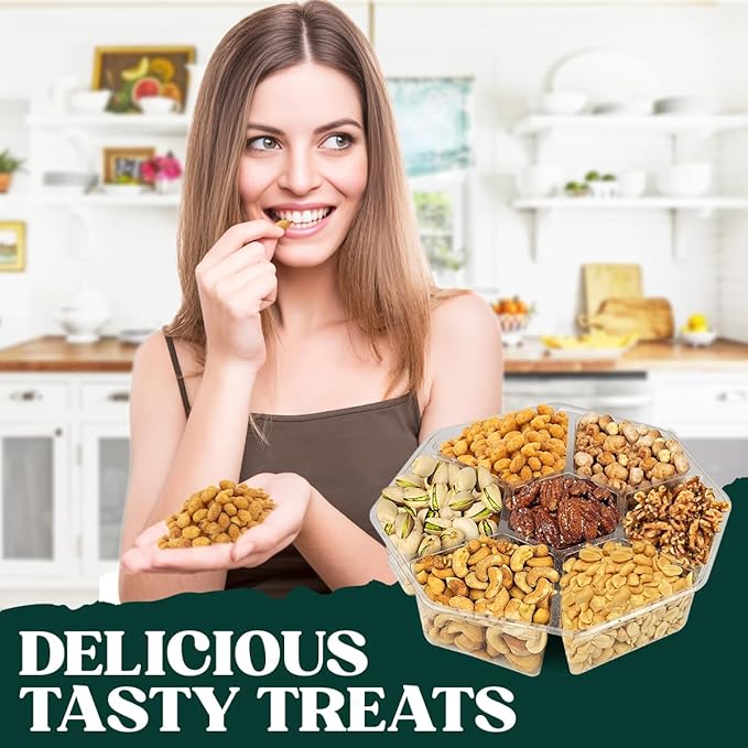 Nuts gift Basket - Gourmet Food Gift Basket With a Variety of Freshly Roasted Nuts - Beautifully Packaged Gift for Birthday, Sympathy. (Large Family Pack)