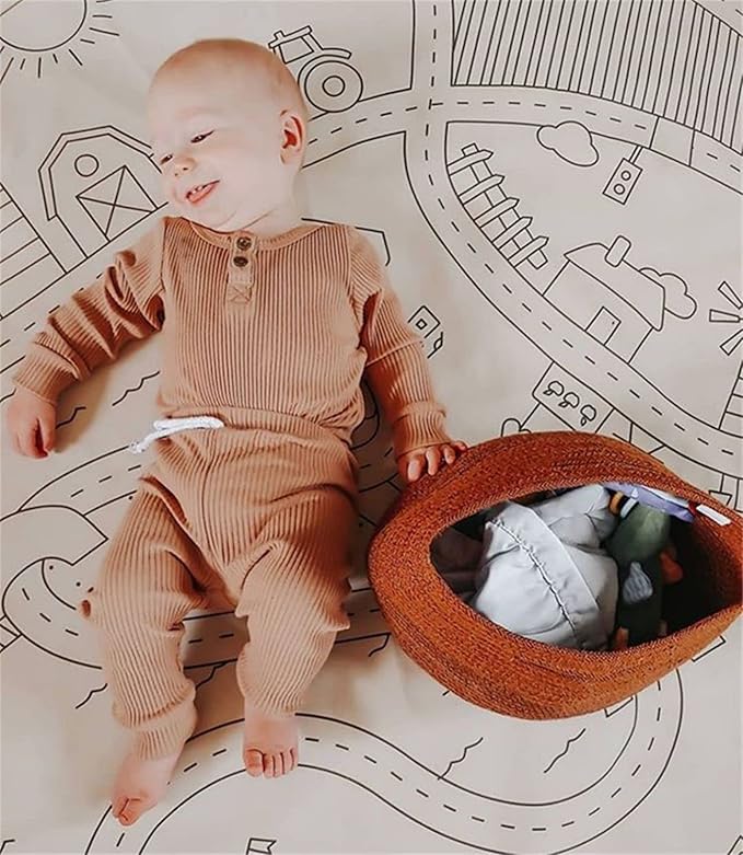 CIYCUIT Newborn Baby Boy Clothes Ribbed Knit Long Sleeve Bodysuit Pants 2-Piece Fall Winter Outfits