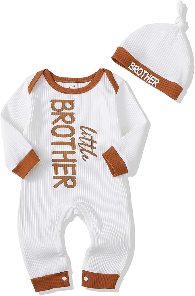NZRVAWS Baby Boy Clothes Preemie Infant Boy Bear Outfits Jumpsuit Bodysuit Letter Print Romper