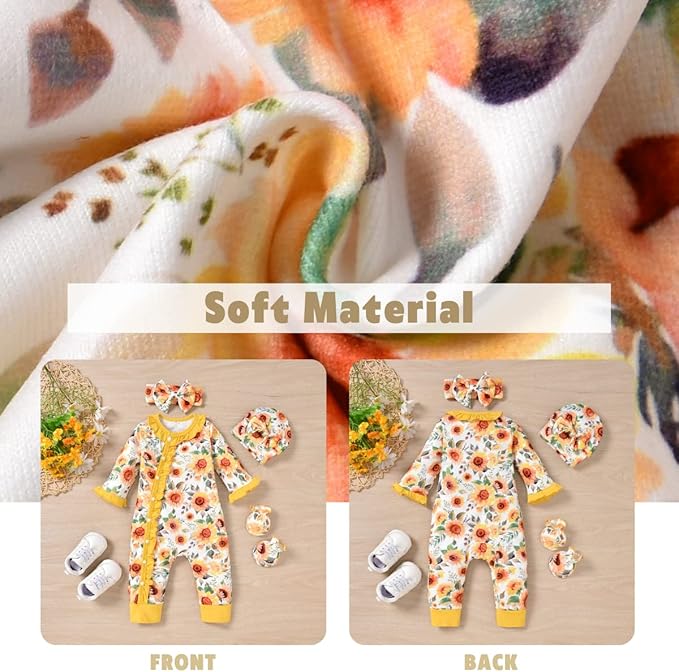 Aalizzwell Baby Girls Romper Outfit Fall Winter Clothes with Accessories