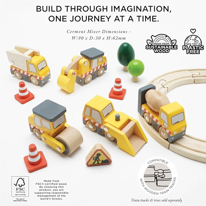 Le Toy Van Wooden Construction Vehicles Set