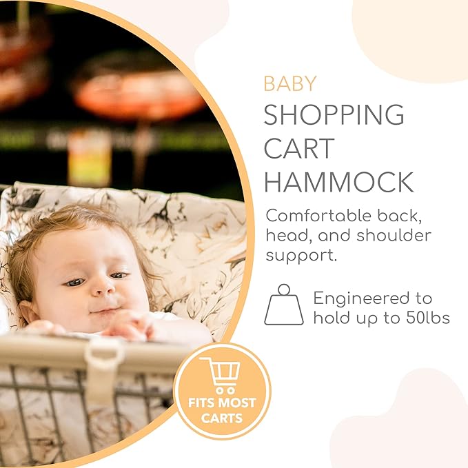 Shopping Cart Hammock – Infant Seat for Grocery Carts – Holds Car Seats Securely – Compatible with Select 4-Seater Wagons (20–24” Wide) – Supports Up to 50 lbs – Coming Up Roses