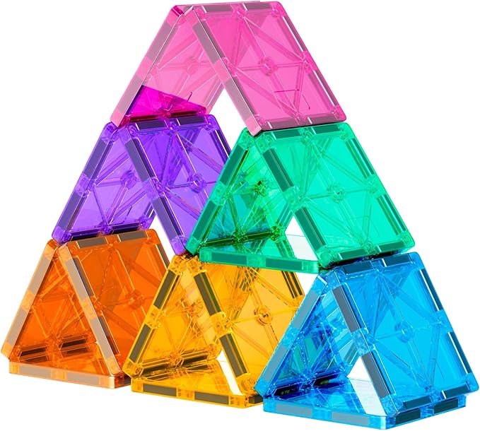 16PCS Square Magnetic Tiles Magnet Expansion Set, Construction Building Blocks, Starter Set for Kids Ages 3+