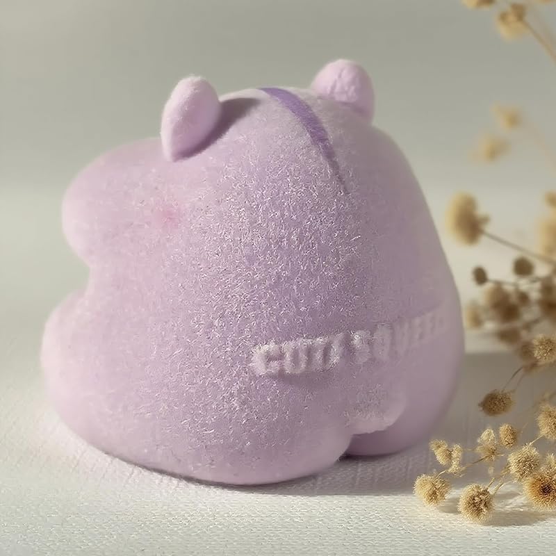 Handmade Taba Squishy Hamster Toy, Cute Squishy Hamster Fidget Toy, Realistic Hamster Toy, Soft Silicone Mochi Furry Toy, Stress Relief Gift for Adults & Kids, Sensory Anxiety Plushie (Purple)