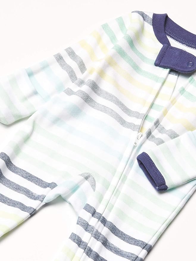 HonestBaby Sleep & Play Footed One-piece Pajama Sleeper 100% Organic Cotton, Baby Boys