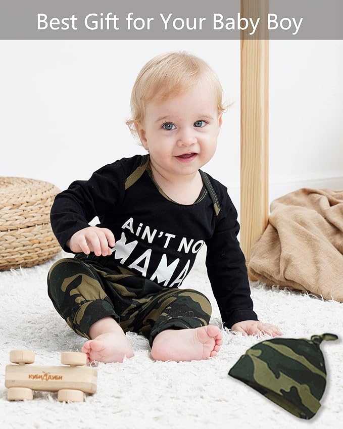 NZRVAWS Newborn Baby Boy Clothes Outfits Letter Prined Romper Pants Set Infant Baby Boy Clothing 0 3 6 9 12 18 Months