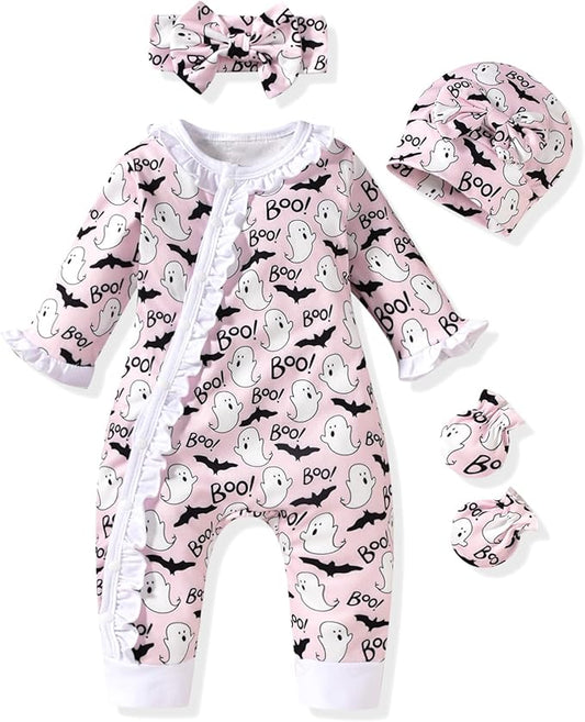 Aalizzwell Baby Girls Romper Outfit Fall Winter Clothes with Accessories