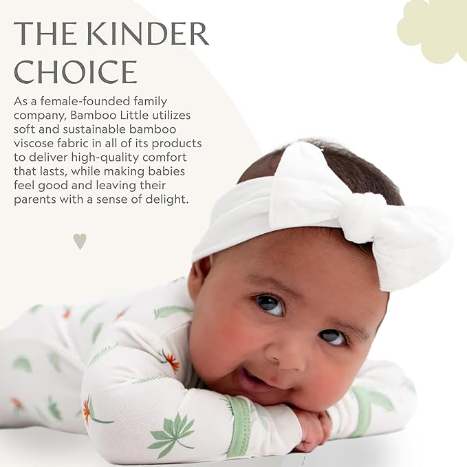 Bamboo Little Soft Baby Footie Pajamas, Baby Clothes, Newborn Sleepers, 95% Viscose and 5% Spandex, 0-24 Months