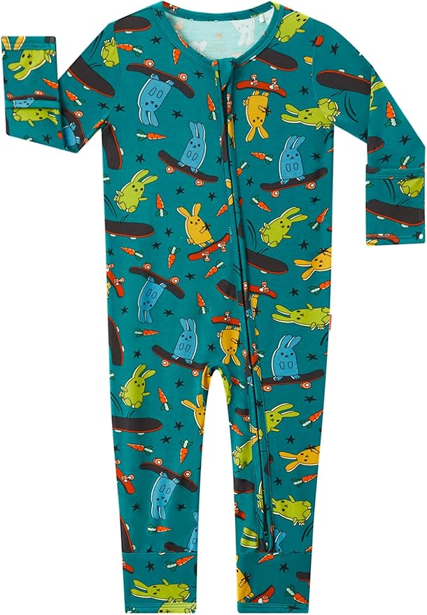Footless Pajamas Baby Boy Girls, Viscose from Bamboo Baby Pajamas, Two Way Zipper Sleepers, Newborn Pjs