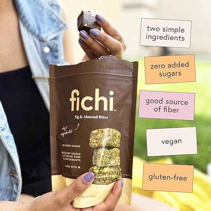 Fichi Fig and Nut Bites, a Wholesome and Delicious Gluten-Free Italian Fruit and Nut Snack (Two Pack, Fig and Almond)