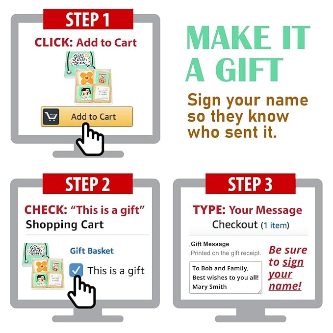 Get Well Soon Gift Cookies Basket Box 4 PACK For Kids and Adults After Surgery Care Package Feel Better Sick | Nut Free | Kosher