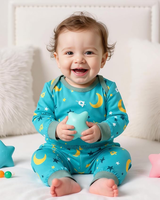 NZRVAWS Newborn Baby Boy Girl Clothes Unisex Infant Romper Pants Set Hat 4-Pack Outfits 0-12 Months 16 Pieces Toddler